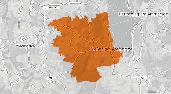 Mietspiegelkarte Die&szlig;en am Ammersee